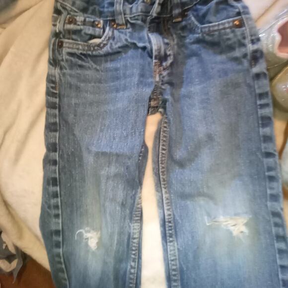 Y2K levi vintage jeans 505 boys xs 4-5 Adjustable straps - Picture 2 of 2